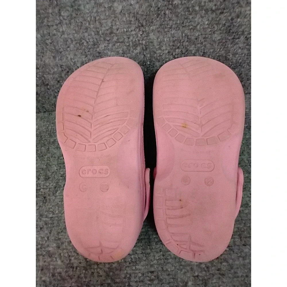 Crocs Kids Classic Clogs Pink Slip On Water Shoes Size C 12 Comfort Sandals